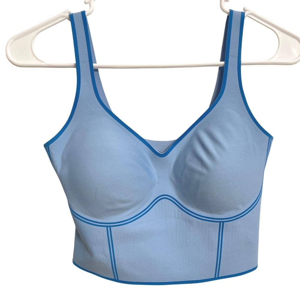 Fanka Body Sculpt Sports Bra Tank Top Light Blue Size Small Sleeveless Crop